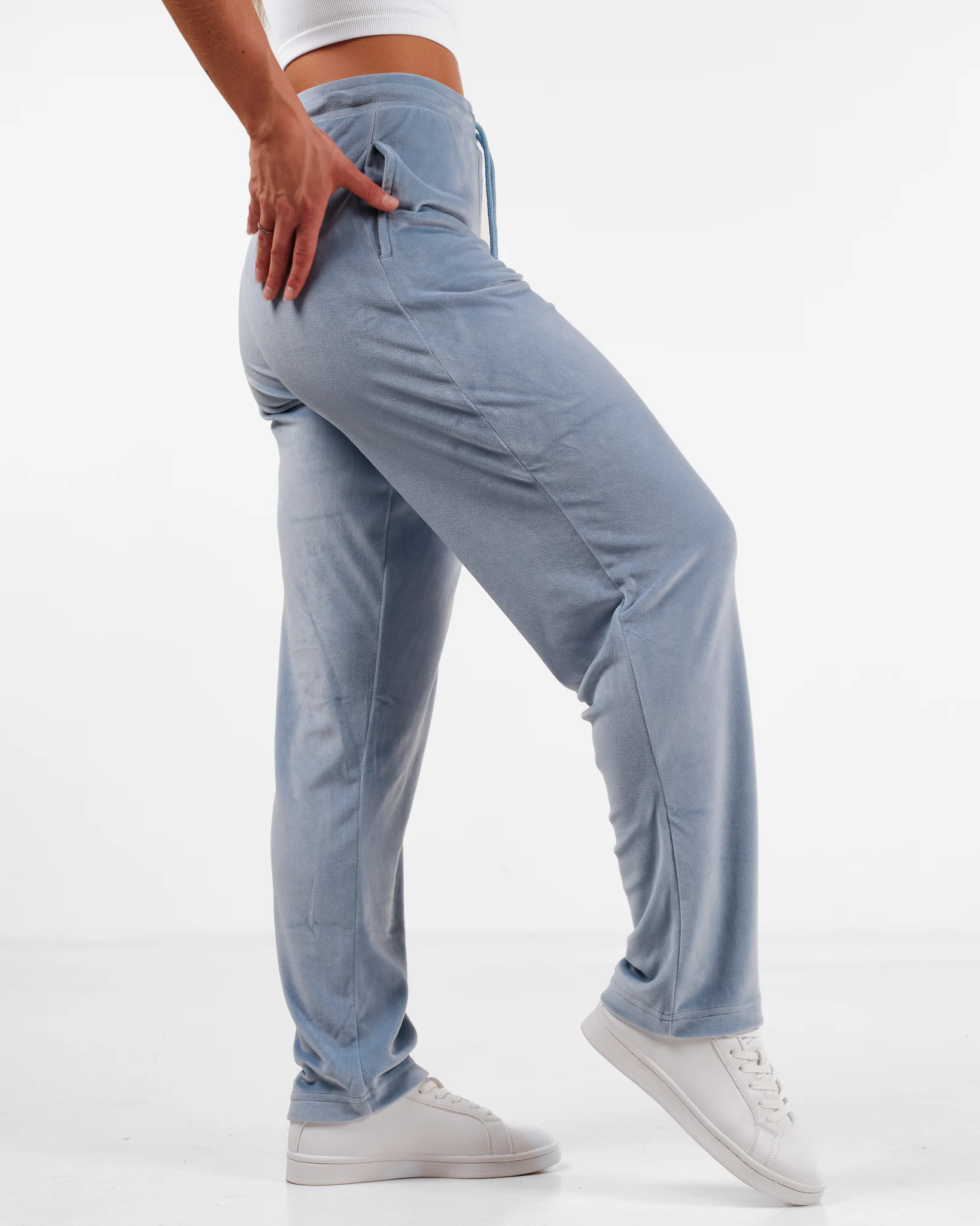 Weightless Jacey Velour Pants Blue Dusk