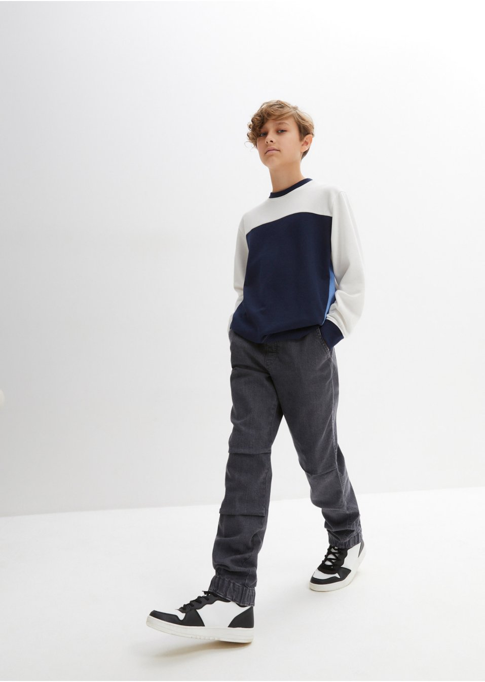 Pantalon garçon taille extensible à butées, Loose Fit