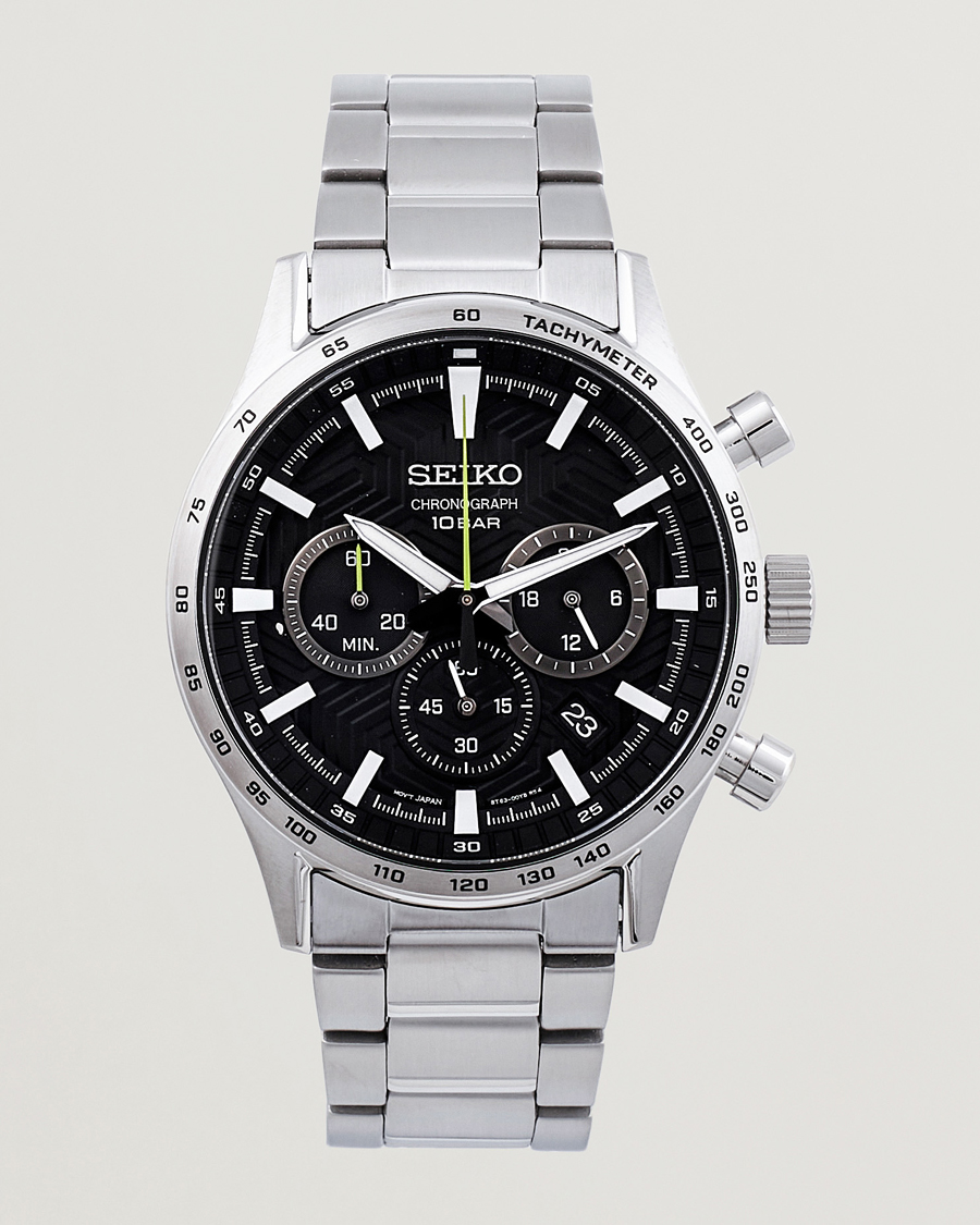 Seiko Chronograph 43mm Steel Black Dial