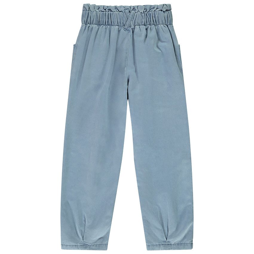 Pantalon en tencel à taille élastiquée - Bleu