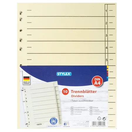 Stylex Trennblätter hellchamois DIN A4, 10 Stück