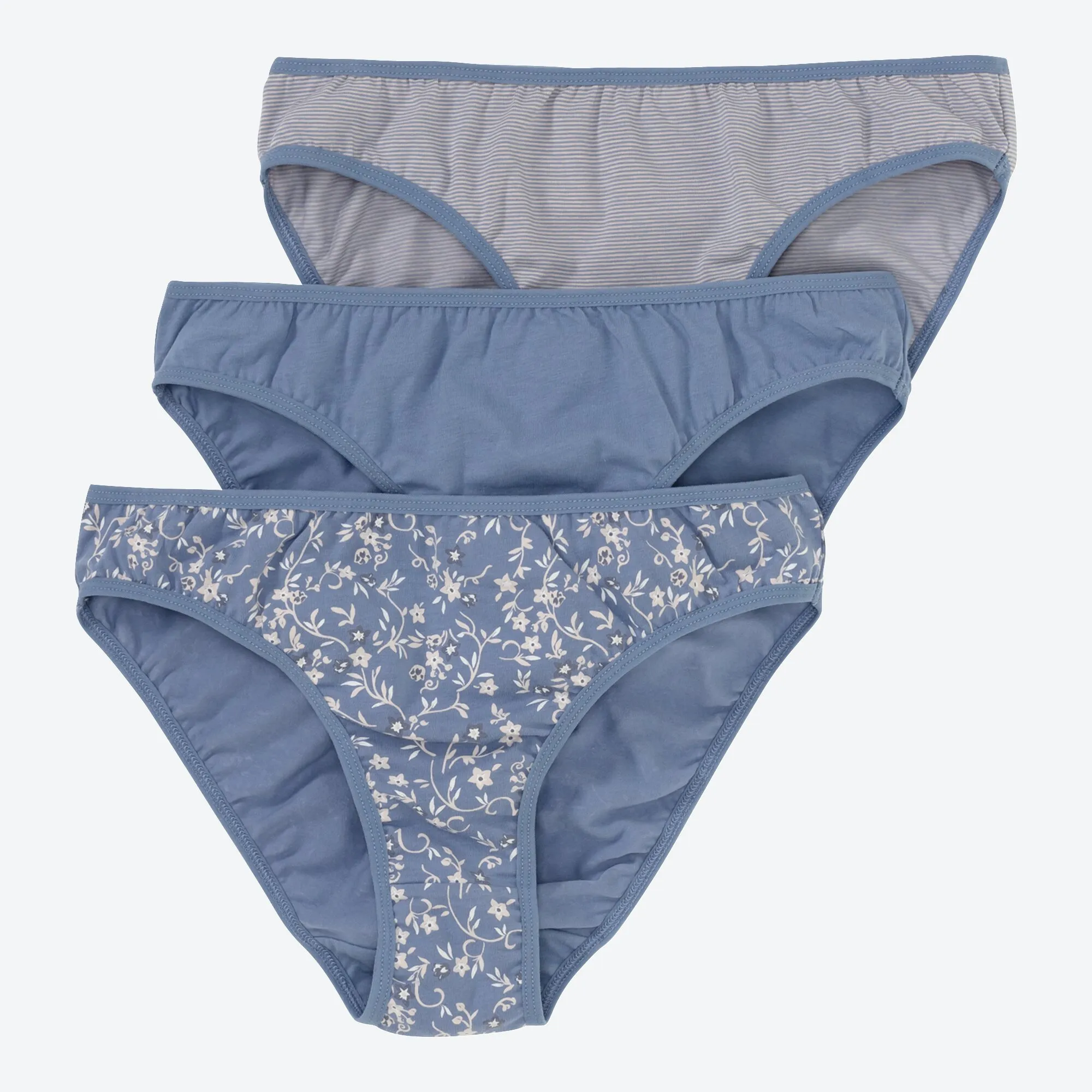 Damen-Minislip mit Blumenmuster, 3er-Pack