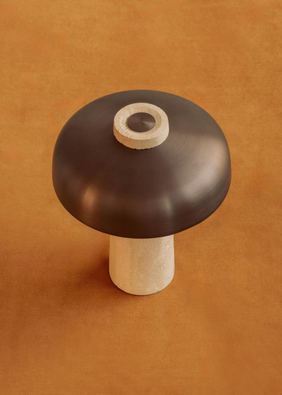 Audo Copenhagen Reverse tafellamp LED travertine/brons