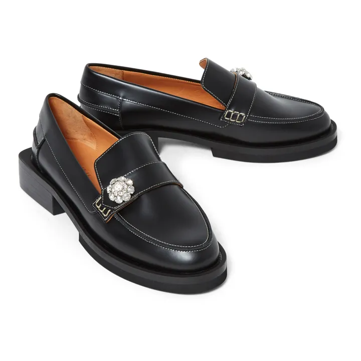Ganni Mocassins Bijoux Cuir | Noir