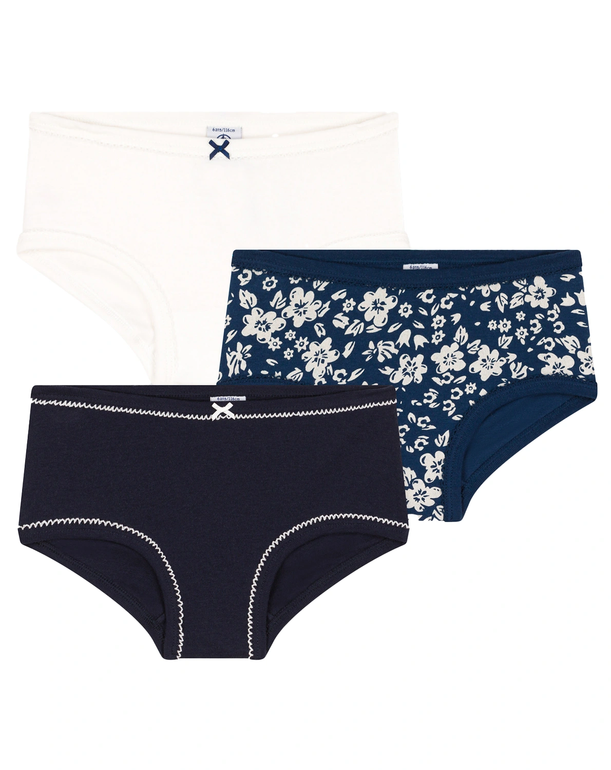 Slip FLOWER 3er Pack in bunt