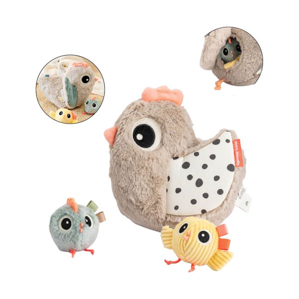 Done by Deer Hide&Seek Activity Toy - Clucky - Sand