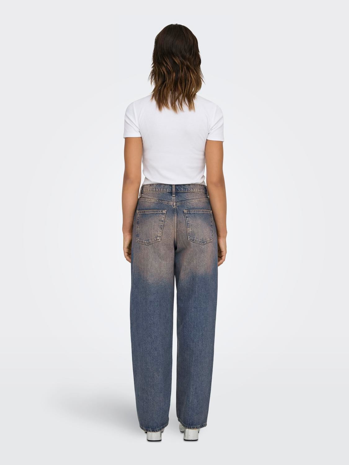 ONLWATTS Mittlere Taille Boyfriend Schnitt Jeans Dark Blue Denim