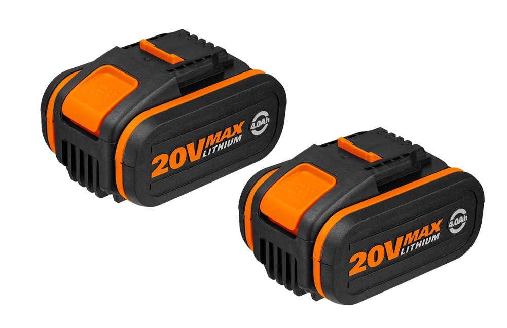 Worx 20V Batteri 4Ah med Batteriindikator Pakke med 2 stk