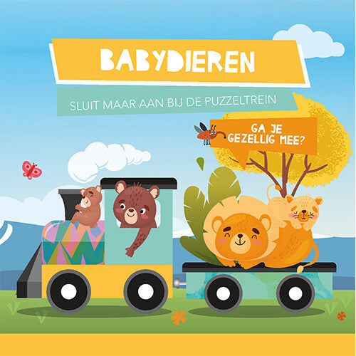 Lantaarn publishers rijmpjesboek en puzzeltrein babydieren