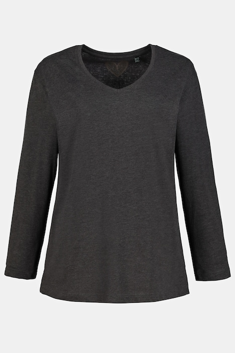 Shirt, V-Ausschnitt, Relaxed, Langarm