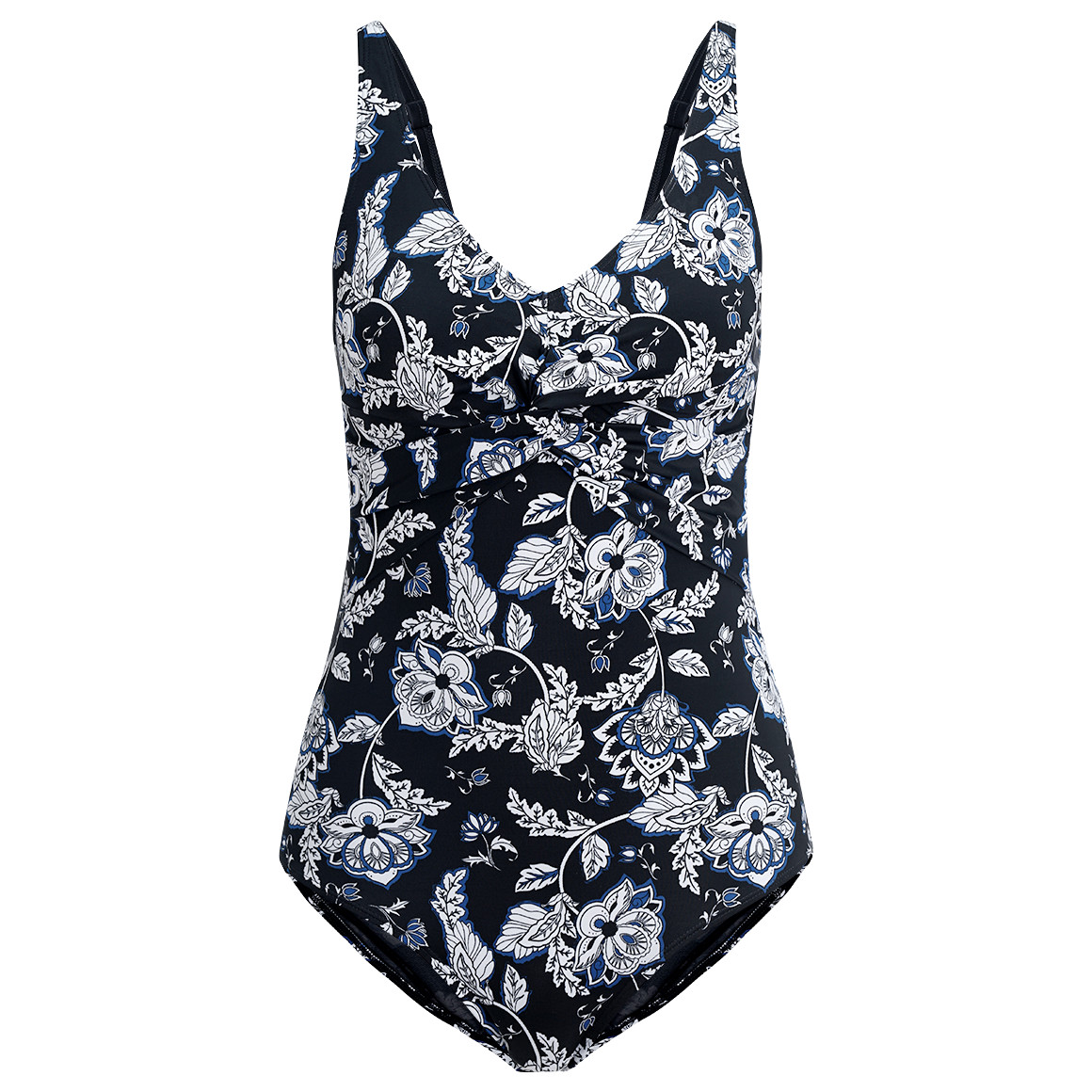 Gina Benotti Damen Shape-Badeanzug mit Blumen-Allover nachtblau