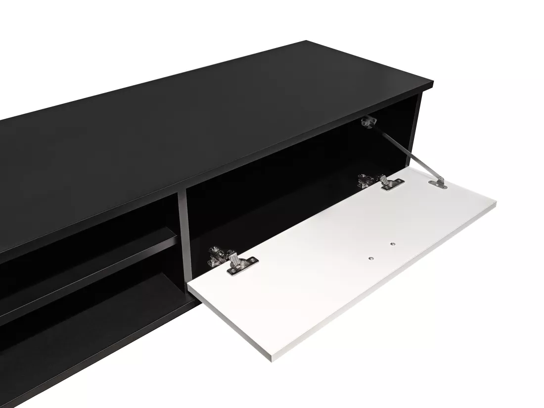 Mur TV avec rangements - Noir et Blanc - JEREMIAH II