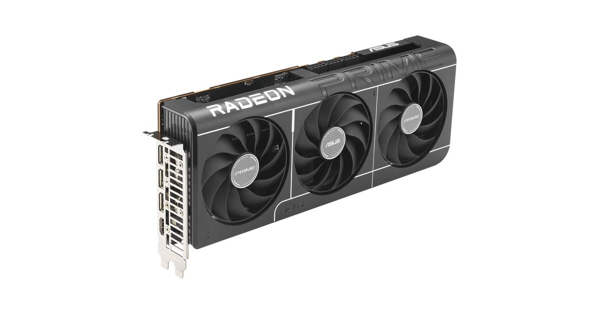 ASUSPRIME Radeon RX 9070 XT OC grafische kaart  (Grijs, 3x DisplayPort, 1x HDMI, RDNA4)