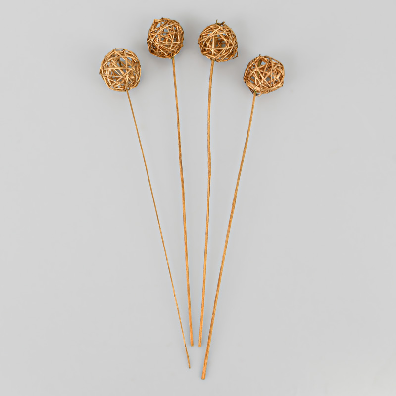Tiges de 4 boules dorées
