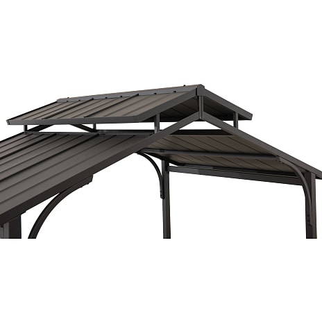 Aspe grillpavillon 244 x 153 cm - brun stålstel