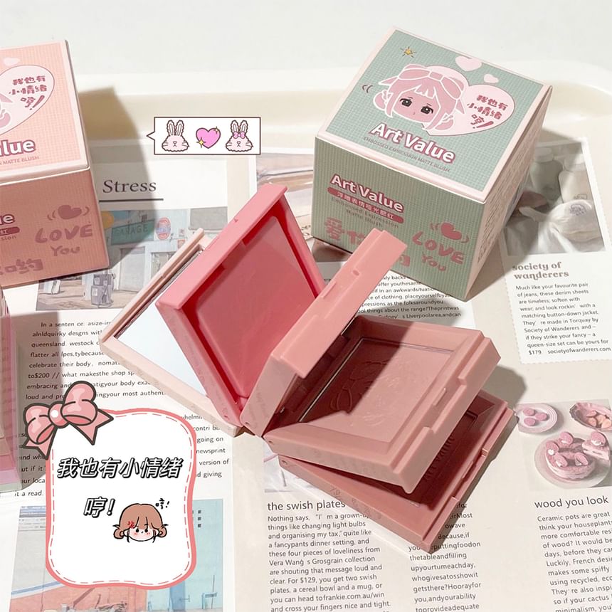 Art Value - 4 kleuren cartoon reliëf matte blush palet