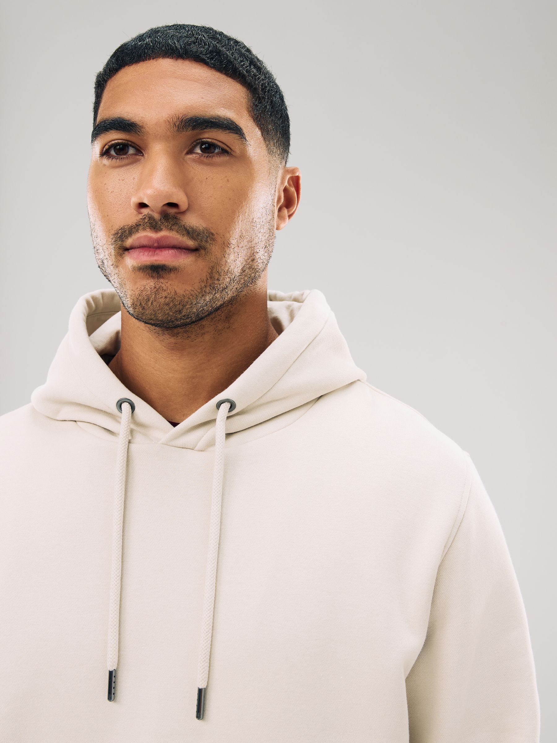 Ecru wit - Normale Pasvorm - Zwaargewicht Cotton Rich Jersey Hoodie