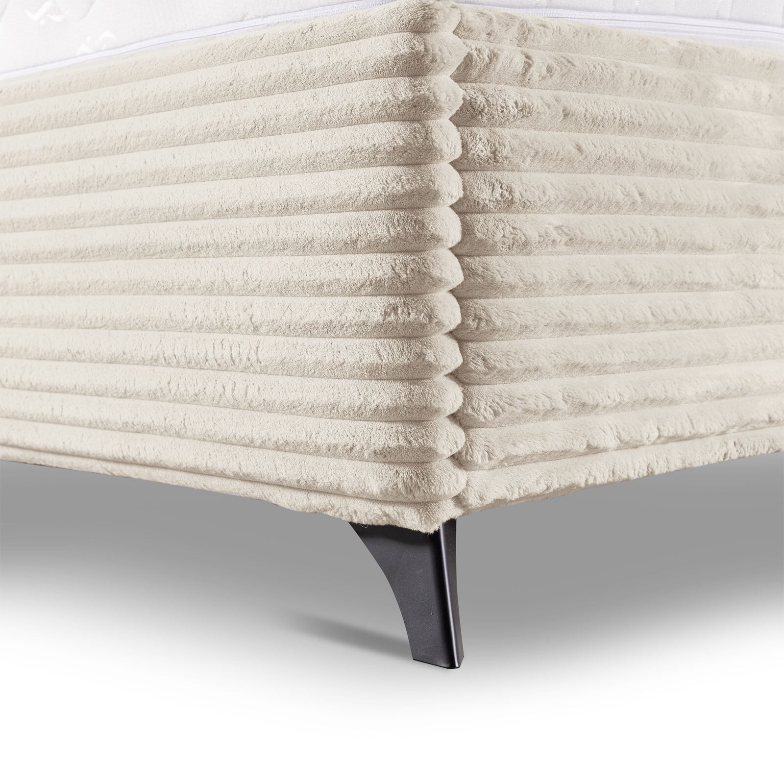 Polsterbett Elodie 215x120x223 cm Cordbezug Ivory beige