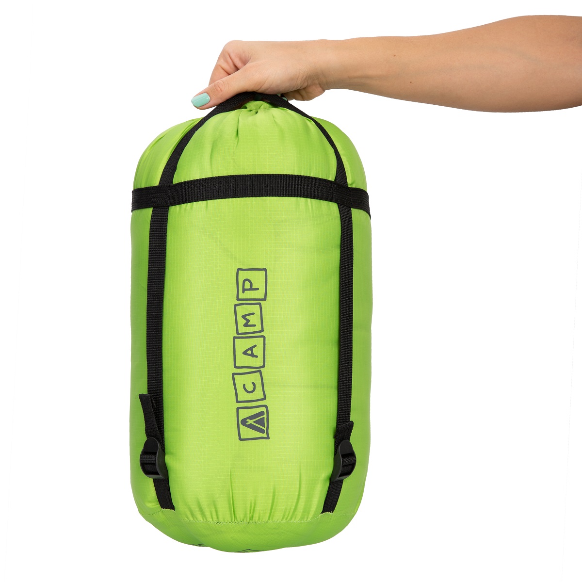 ACAMP Emery 220 x 85 cm slaapzak met capuchon - Lime