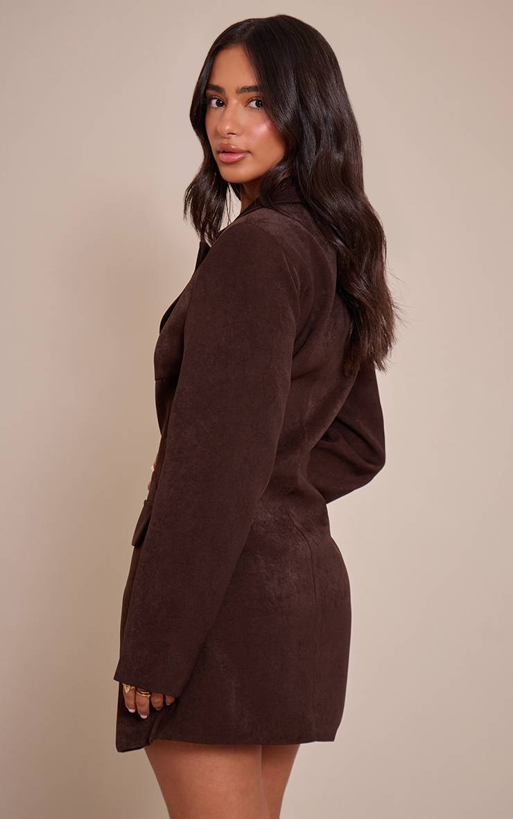 Chocolat Robe Blazer Ajustée Avec Agrafes Et Œillets Petite