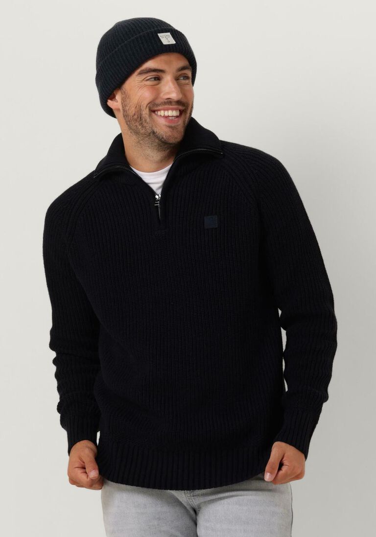 BUTCHER OF BLUE donkerblauwe butcher of blue trui overland half zip