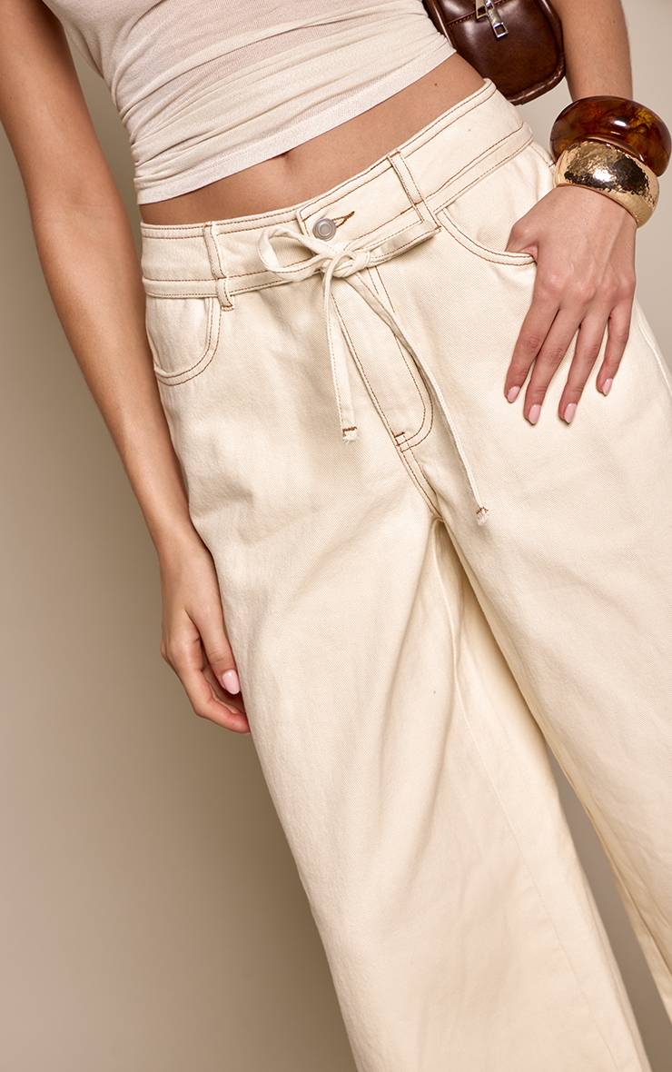 Ecru Jean Denim Taille Paper Bag