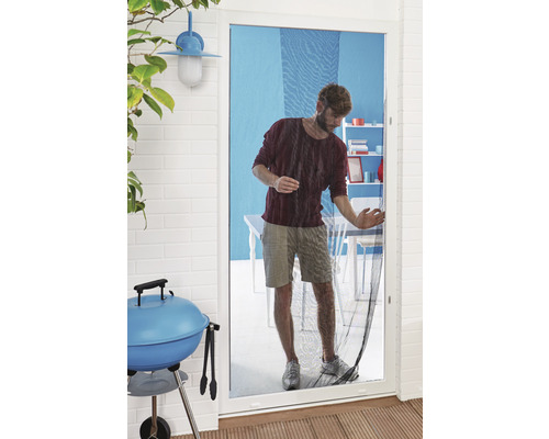 Vliegenhor voor deuren tesa Insect Stop Comfort, zonder boren, antraciet, 65x220 cm, 2-pack