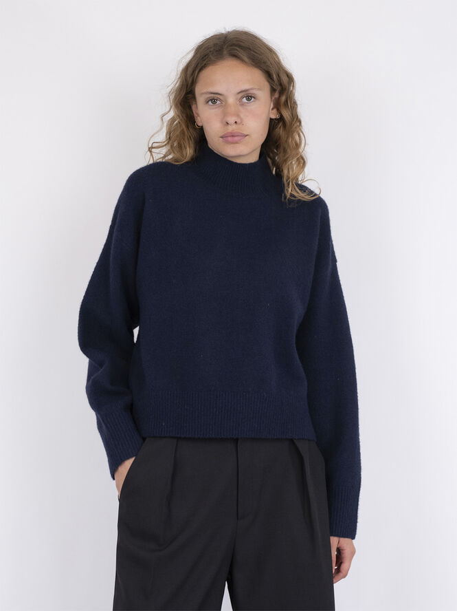 Neo Noir Paulina Knit Blouse Navy