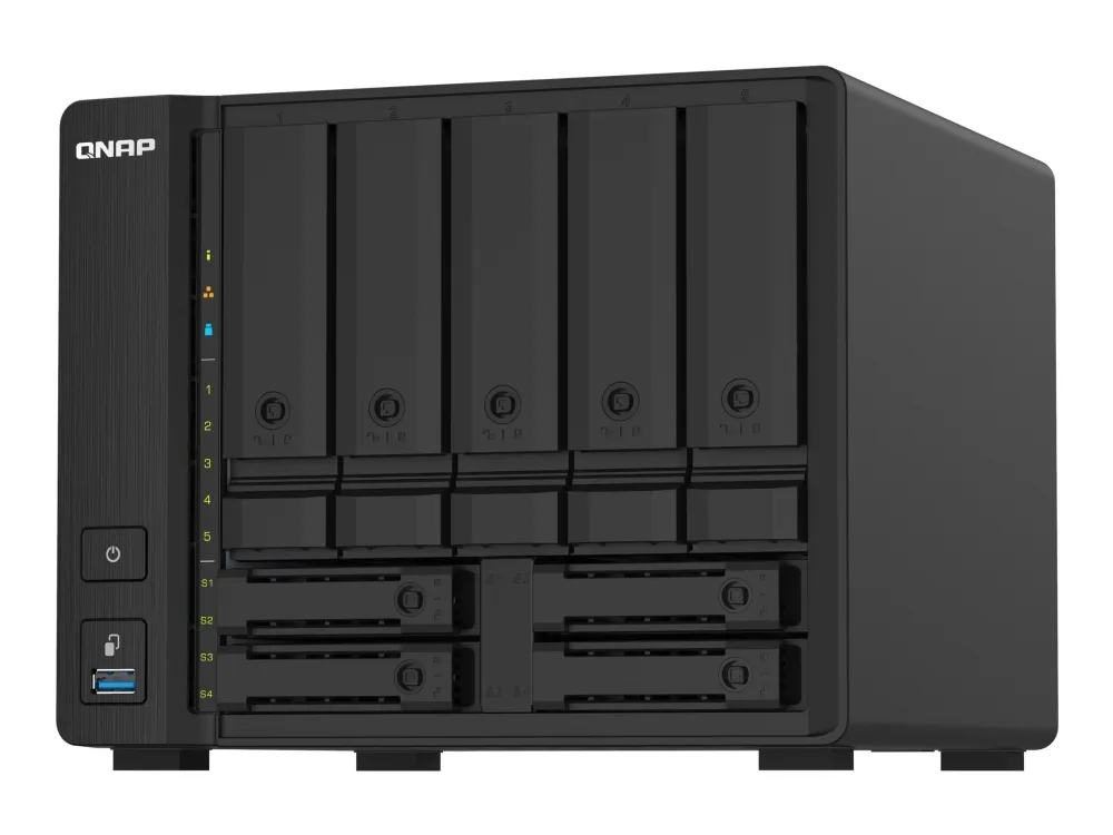 QNAP TS-932PX - NAS-server - 9 fag - SATA 6Gb/s - RAID 0, 1, 5, 6, 10, 50, JBOD, 5 hot reserve, 6 hot reserve, 60, 50 hot reserve, 10 hot reserve, 1 hot reserve, 60 hot reserve - RAM 4 GB - Gigabit Ethernet / 2,5 Gigabit Ethernet / 10 Gigabit Etherne