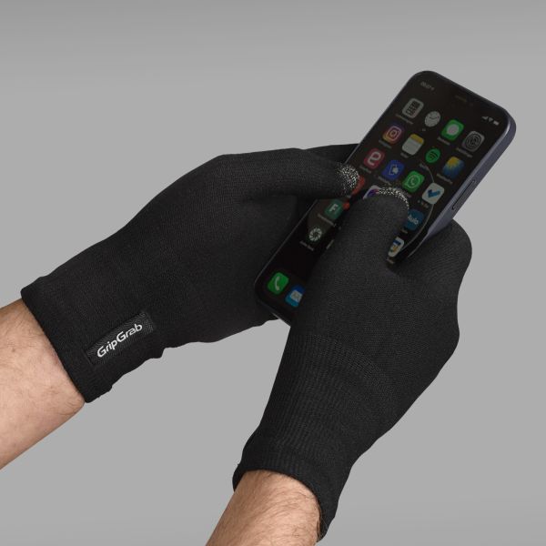 GripGrab Merino Wool Liner Inderhandsker, Black
