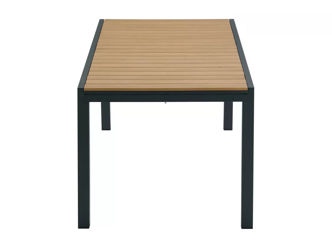 Table à manger de jardin extensible en aluminium et polywood L.170/230 cm - Naturel clair et anthracite - MACILA de MYLIA