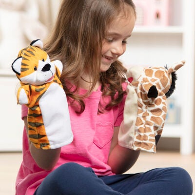 Melissa & Doug Hånddukker Kosedyr Zoo, 4 st