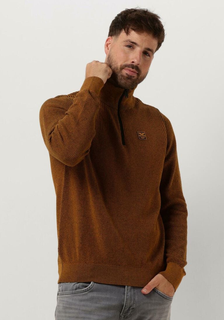 PME LEGEND gele pme legend trui half zip collar cotton plated