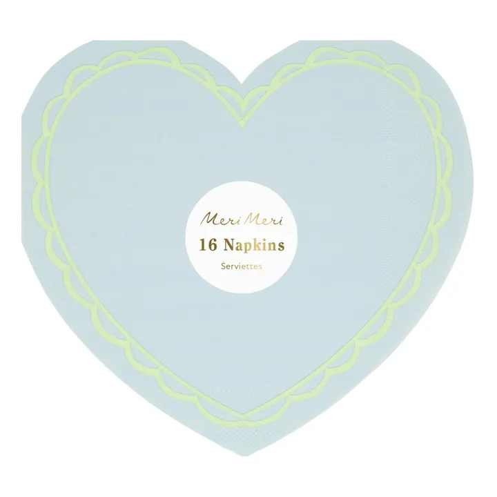 Meri Meri Grandes serviettes coeur pastel - Set de 16 | Pastel