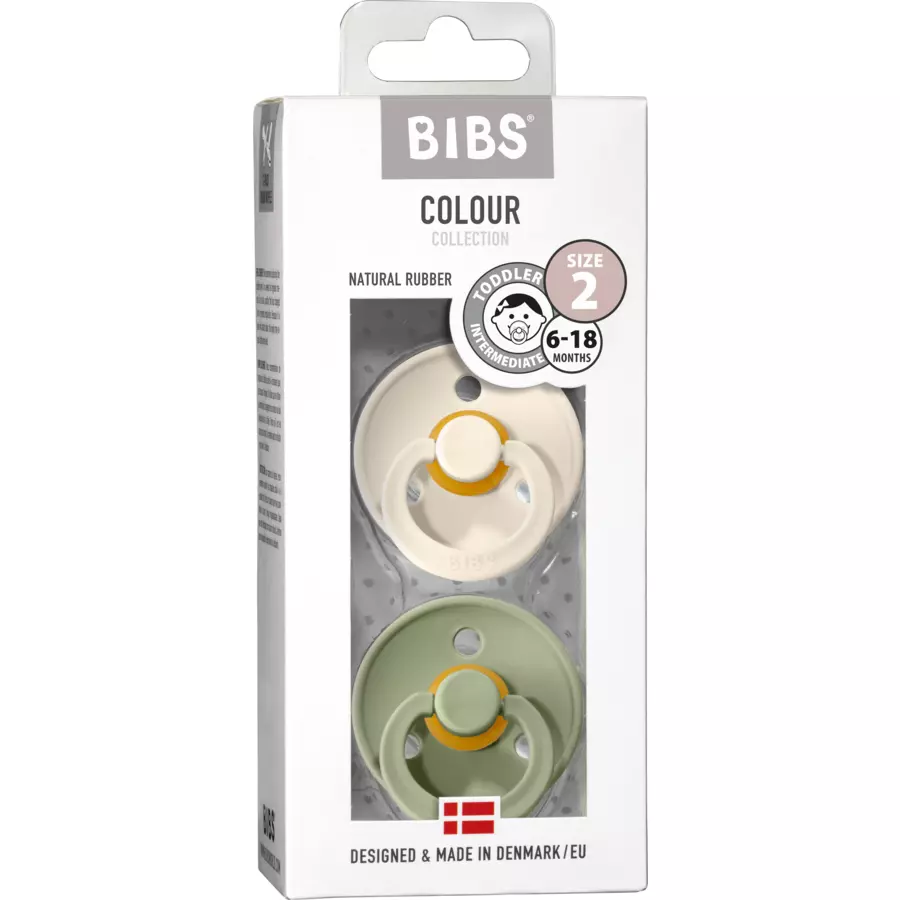 BIBS® Schnuller Colour Ivory  Sage 6-18 Monate, 2 Stk.