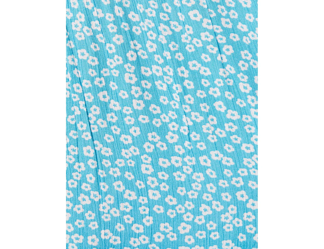 Robe fleurie bleue à volants