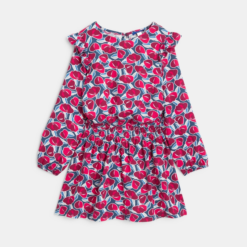 Robe courte imprimée rose fille