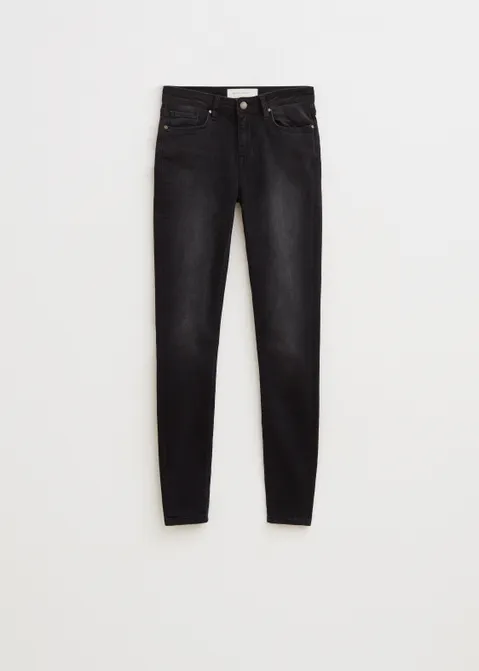 Rose mid rise skinny jeans zwart (ZW.USED)
