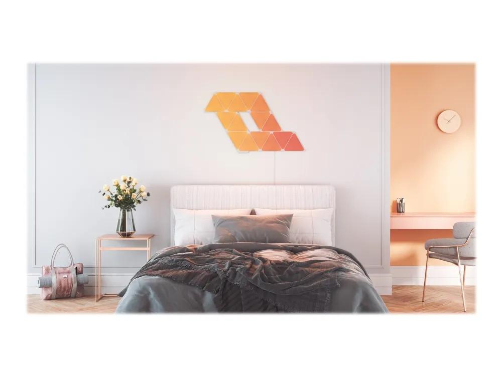 Nanoleaf Shapes Smarter Kit - Trådløst belysningssæt - LED x 9 - 1.7 W - 16 millioner farver - 1200-6500 K - triangel