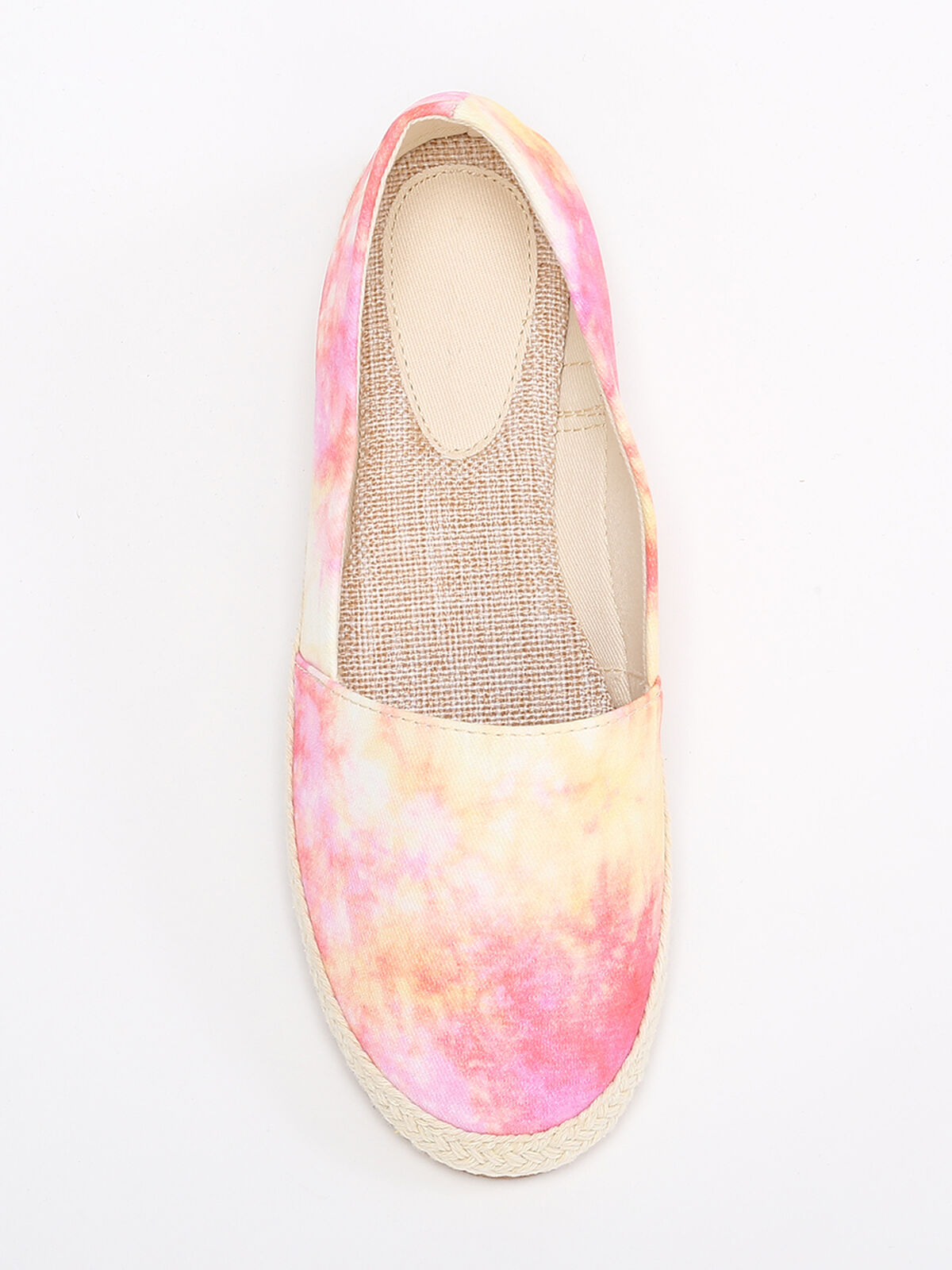 Espadrilles plates en tissu imprimé tie and dye- Multicolore