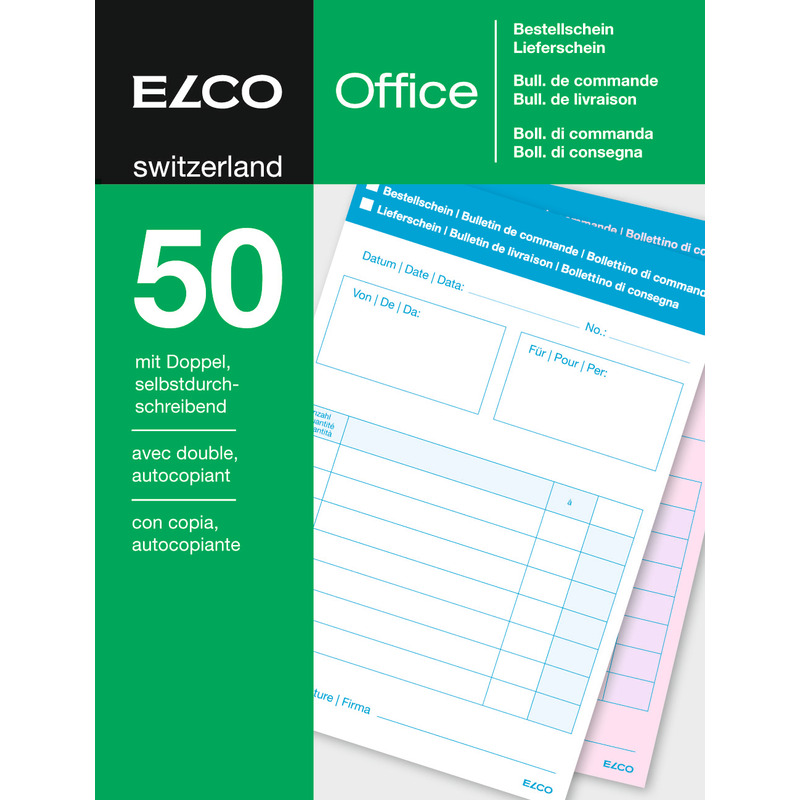 Elco Durchschreibeblock Liefer-/Bestellscheine, 50/50, A6