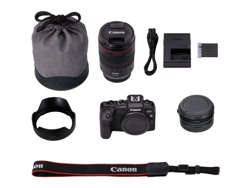 Canon EOS RP - Digitalkamera - spejlløst - 26.2 MP - Full Frame - 4K / 25 fps - 4.3x optisk zoom RF 24-105 mm F4 L IS USM objektiv - Wi-Fi, Bluetooth - med Canon Mount Adapter EF-EOS R