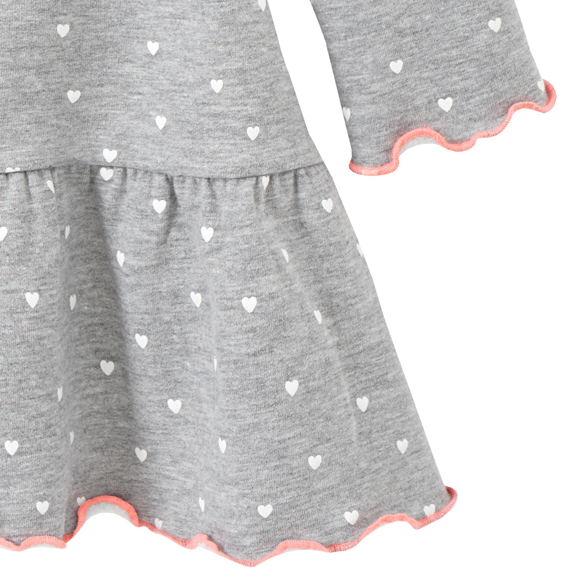 Topomini Baby Kleid mit Herz-Print hellgrau