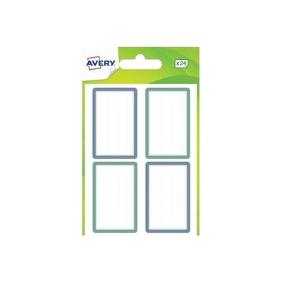 Avery - 24 Étiquettes scolaires - 36 x 56 mm - bleu/vert