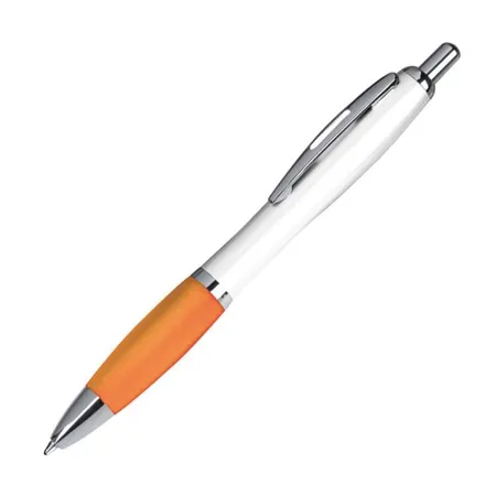 Macma Kugelschreiber aus Kunststoff, weiß-orange, 10 Stück