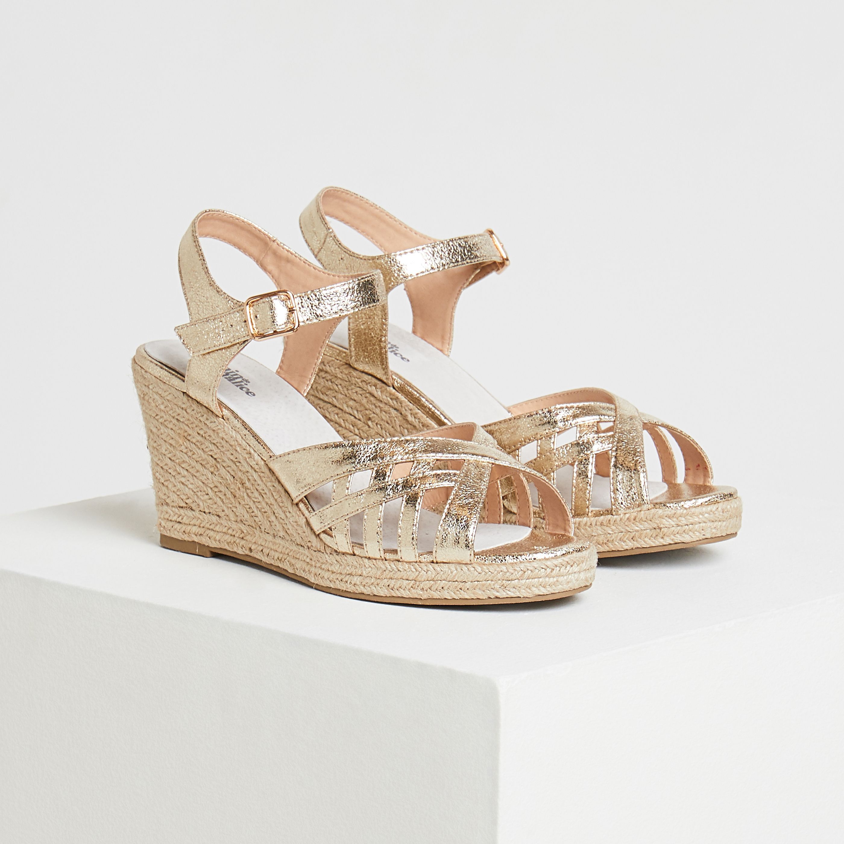 Sandales compensées femme - OR
