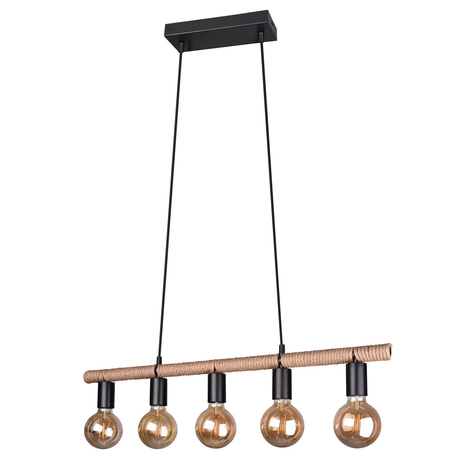 Pendelleuchte - beige-schwarz - Höhe anpassbar