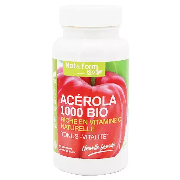Nat & Form Acerola Orgânica 1000 - 30 comprimidos