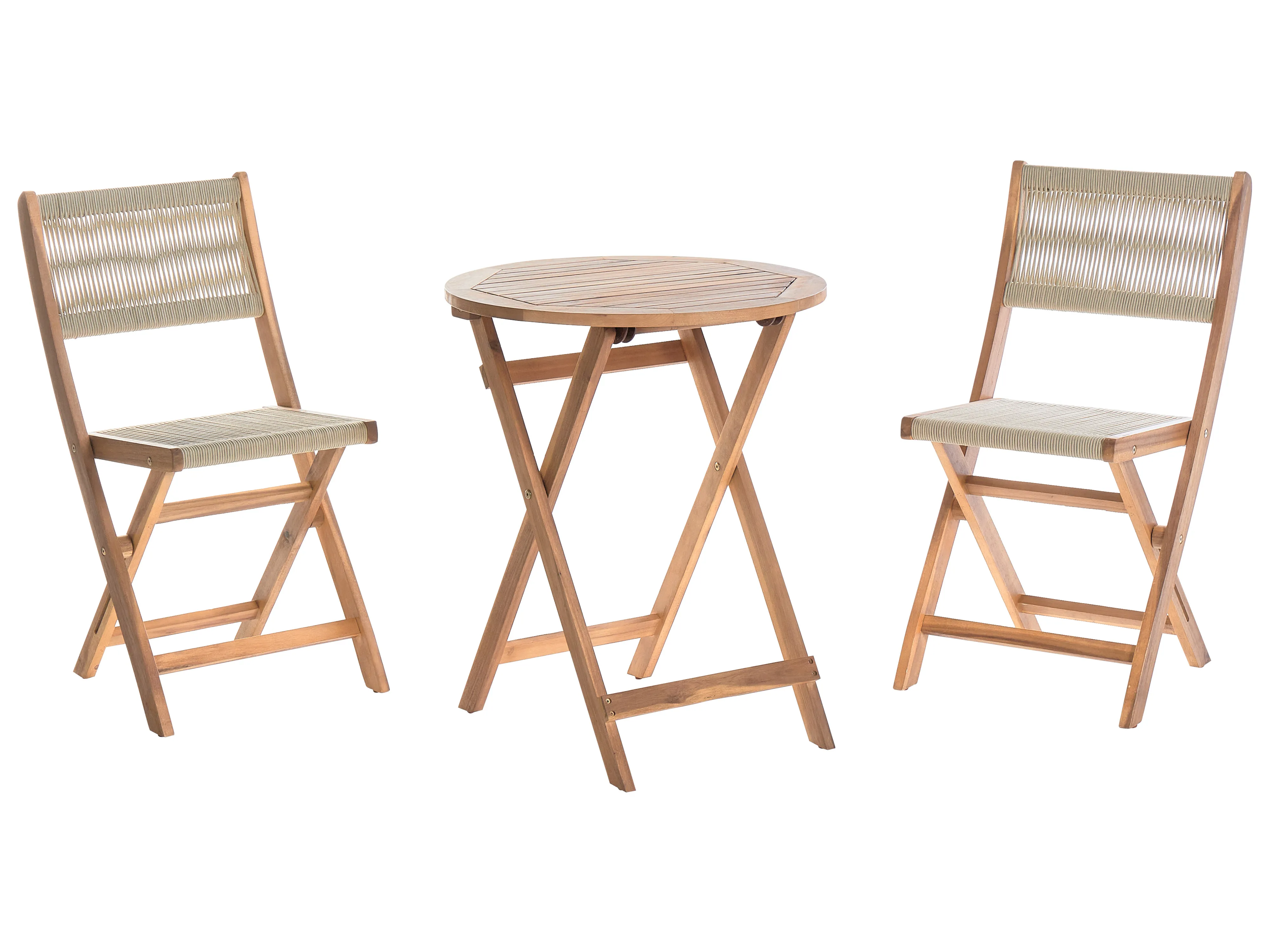 Bistroset inklapbaar PROSSEDI Acaciahout Beige