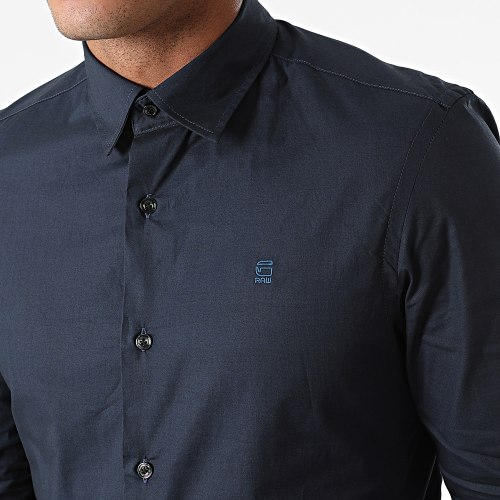 Chemise Manches Longues Dressed Super Slim D17026-C271 Bleu Marine